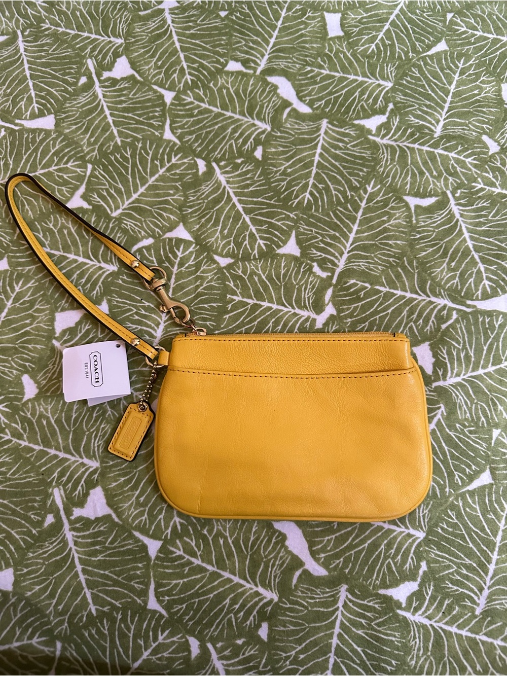Coach Yellow Leather Wristlet